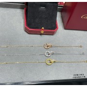 Cartier Double Ring Love Bracelet with Pave Diamonds White Gold/Yellow Gold/Rose Gold