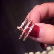 Cartier Juste Un Clou Pink Gold Full Diamond Double Nail Ring
