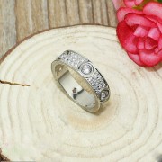 Replica Cartier Love Ring 18k White Gold Paved Diamonds With 6 Big Diamonds N4210400