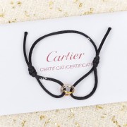 Unique Style Cartier Trinity Black Rope Bracelet White Gold/Yellow God/Rose Gold B6016700 Premium replica