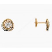 Best Gift Replica Cartier Trinity Earrings White Gold/Yellow Gold/Rose Gold with 2 Diamonds B8045300 Best