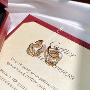 Womens Luxury Cartier Trinity Earrings White Gold/Yellow Gold/Rose Gold with Diamonds B8301259 for Gift