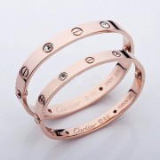 Cartier Couple Bracelet Pink Gold 4 Diamonds B6041005 (New Version C Prevent Screws Fall Out)