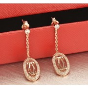 Cartier Logo Double C Earrings in 18K Pink Gold With Diamonds