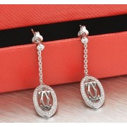 Cartier Logo Double C Earrings in 18K White Gold With Diamonds