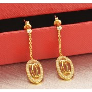 Cartier Logo Double C Earrings in 18K Yellow Gold With Diamonds