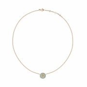 Christian Dior Rose Des Vents Pink Opal/Turquoise Pendant Paved eight-pointed star Ladies Yellow Gold Diamonds Necklace