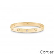 Imitation Cartier Men and Women Yellow Gold Love Bracelet 4 Diamonds B6035916 (New Version C Prevent Screws Fall Out)
