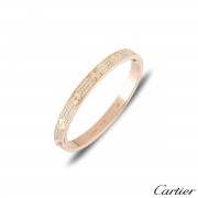 Copy Cartier Love Bracelet Paved Diamonds Pink Gold N6036916