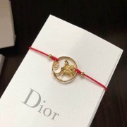 Fall Latest Style Christian Dior Diorelita Yellow Gold Hydrangea Pattern Red Cotton Cord Bracelet For Womens B0914ANIMT_D309