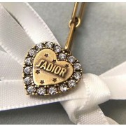 Fashion Trends Dior LAmour Avenir White Crystal-Heart Pendant Brass Bee Long Drop Earrings Canada Replica
