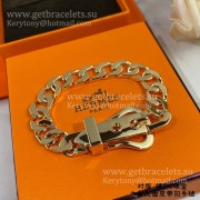 Hermes Mens Boucle Sellier Bracelet Large Silver/Rose Gold Mothers Day Gift