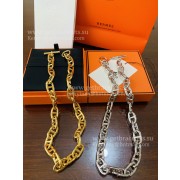 Womens Best Price Hermes Chaine DAncre Necklace Large Yellow Gold/White Gold