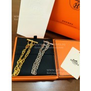 Economy Premium replica Hermes Chaine DAncre Necklace Medium White Gold/Pink Gold/Yellow Gold