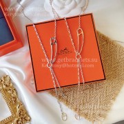 Price Online Hermes Chaine DAncre Punk Lariat Necklace Rose Gold/Silver