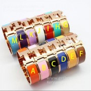 Hermes Clic Clac HH Enamel Bracelet Multi-Corlored in Rose Gold MM 18MM Hot Selling