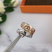 Hermes Collier de Chien Ring With Diamonds Yellow Gold/Rose Gold US Sale Women Jewelry