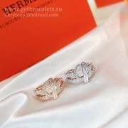 Hermes Echappee Double Ring Rose Gold/White Gold UK Sale