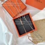 Luxury Replicated Hermes Ever Chaine DAncre Long Necklace Rose Gold/Silver