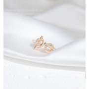 Fashion Hermes Finesse Earrings Rose Gold with Diamonds