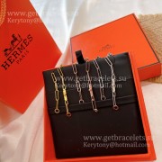 Best Hermes Kelly Chaine Asymmetric Earrings Rose Gold/White Gold