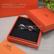 Hermes Kelly Lock Ring With Pave Diamonds Rose Gold/White Gold Paris Week Unique Women Jewelry