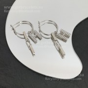 Worthy Hermes Women H LOGO Sterling Silver Earrings With Diamonds