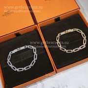 Hermes Women Kelly Chaine Bracelet With Diamonds Silver/Rose Gold/Yellow Gold Replica