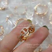 Hermes Collier de Chien Ring with Pave Diamonds in Rose Gold/Sliver For Women UK Sale Online