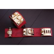 Hermes Collier de Chien Bracelet Red Gold
