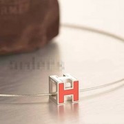 Hermes Cage dH Necklace Red in Lacquer With Gold