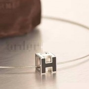 Hermes Cage dH Necklace Black in Lacquer With Gold