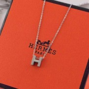 Hermes H Necklace White God