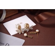 High End Christian Dior JADIOR Paved Diamonds Bee And Butterfly Pendants Women Brass Premium replica Asymmetric Drop Earrings