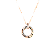 Morden Style Christmas Cartier Trinity Necklace White Gold/Yellow Gold/Rose Gold with Diamonds B7058700 Replica