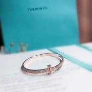 Luxury Tiffany Tiffany T1 Paved Diamonds Wide Bracelet Silver/Yellow Gold/Rose Gold