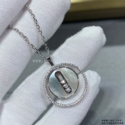 Messika Lucky Move PM Diamond Necklace White Mother-of-Pearl and Rose Gold/White Gold