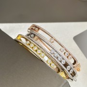 Messika Move Romane Bangle With Pave Diamonds Yellow Gold/White Gold/Rose Gold