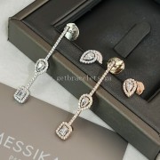 Messika My Twin Hook and Stud For Her Diamond Earrings White Gold/Rose Gold