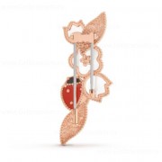New Replica Van Cleef Arpels Lucky Spring Clip Rose Gold Carnelian Mother-of-pearl Onyx
