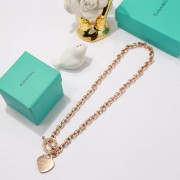 Good Price Tiffany Return To Tiffany Single Heart Pendant Thick Link 50CM Premium replica Necklace For Womens Silver/Rose Gold/Yellow Gold