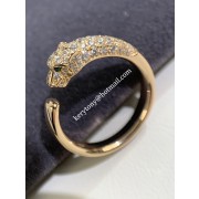 Replica Summer Fashion Panthere de Cartier Ring White Gold/Yellow Gold/Rose Gold Emeralds Onyx and Emeralds With Diamonds