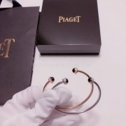 Piaget Possession Open Bangle Bracelet Black Ceramic Cabochons With Diamonds Rose Gold/White Gold