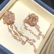 Piaget Rose Earrings With Pave Diamonds White Gol/Rose Gold