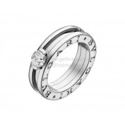 B.zero1 1-band White Gold Solitaire Ring with Brilliant cut Diamond