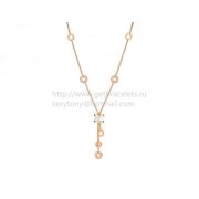 B.zero1 Rose Gold Necklace with White Ceramic and Pave Diamonds