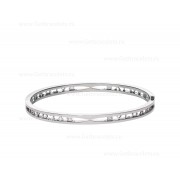 B.zero1 18kt White Gold Bangle Bracelet with Logo on the Spiral