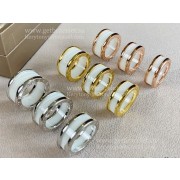 B.zero1 4-Band Rose Gold Ring with White Ceramic