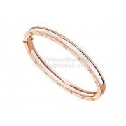 B.zero1 Bangle Bracelet in Rose Gold and White Cermet