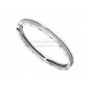 B.zero1 Bangle Bracelet in White Gold with Pave Diamonds